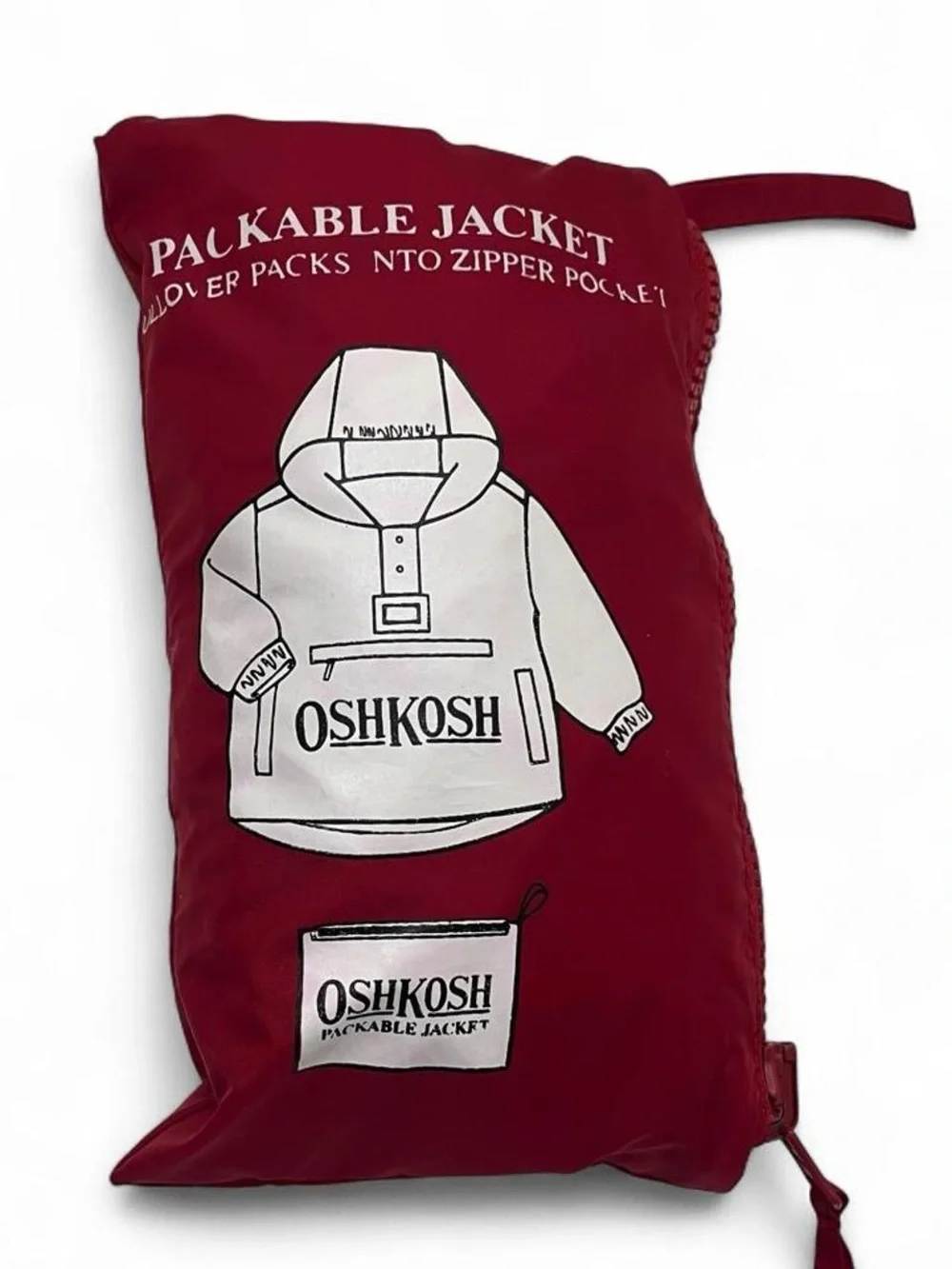 2T 3T 80’s 90’s Vintage Oshkosh Packable Lightweight Windbreaker Nylon Hoodie